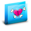 Folder Heart II Blue Icon 64x64 png